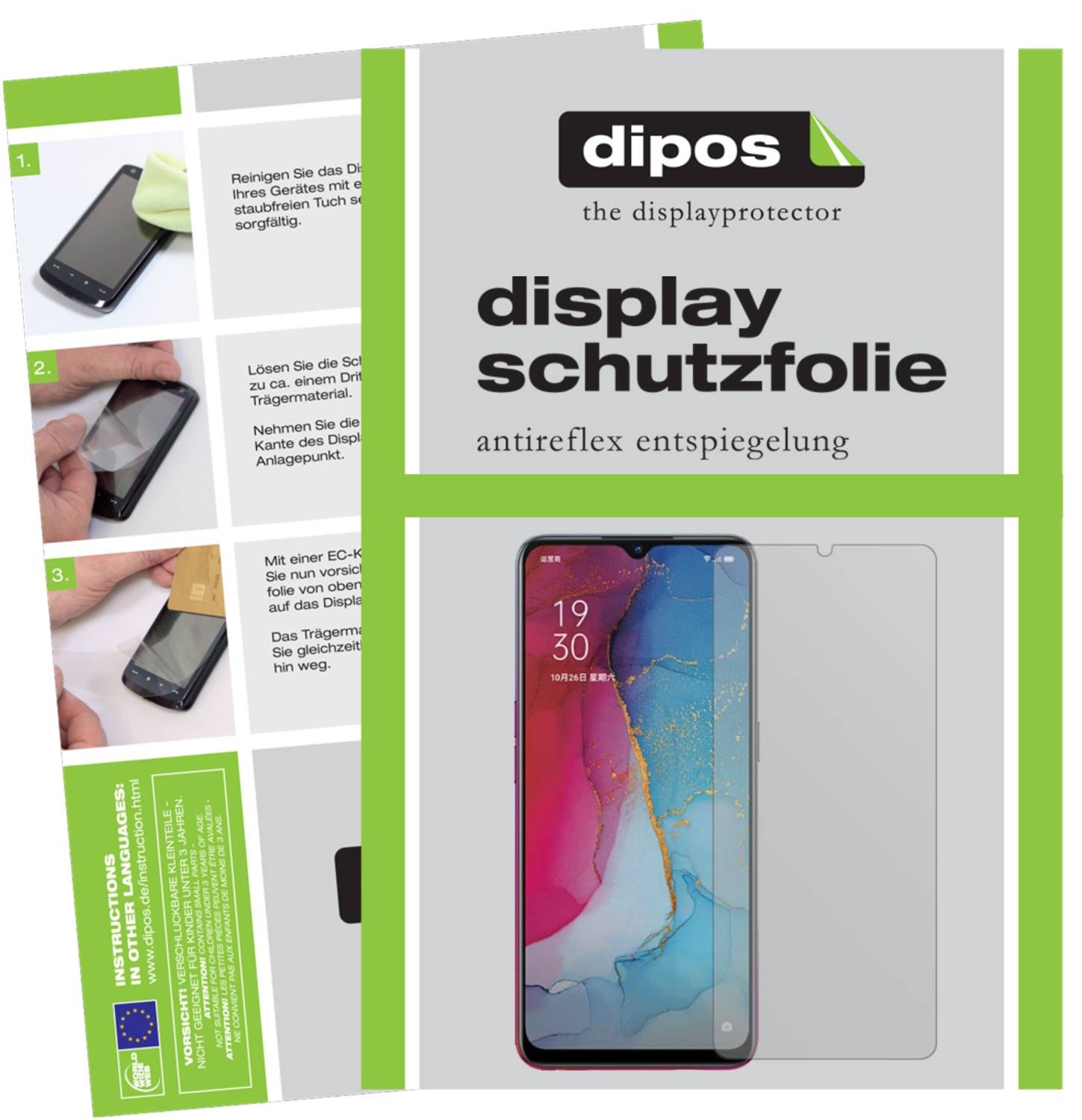 6x Pellicola per Oppo Reno3 Protettiva Protezione Schermo Antiriflesso dipos