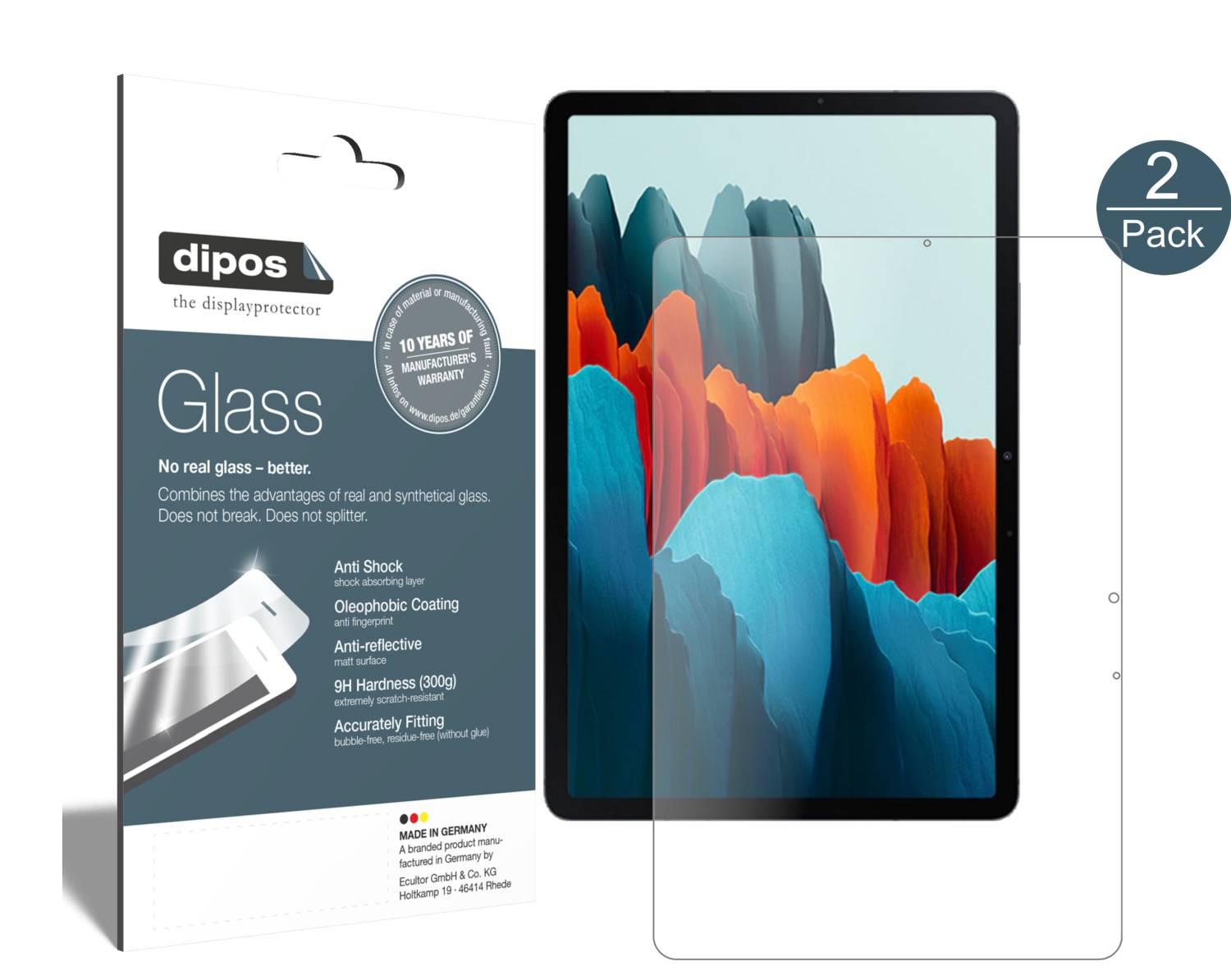 2x Screen Protector for Samsung Galaxy Tab S7 Plus 5G matte Flexible