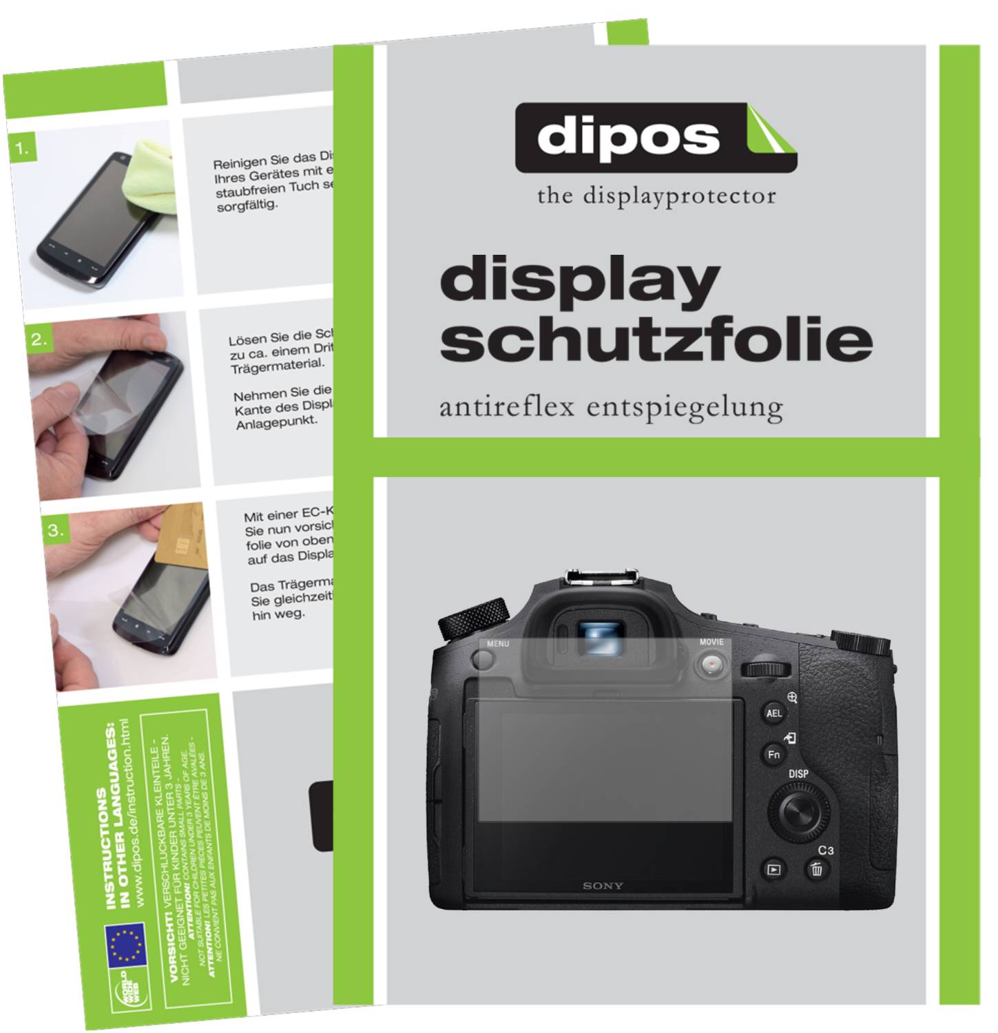 2x Displayschutzfolie Matt für Sony DSC-RX0 Schutzfolie Displayfolie Folie