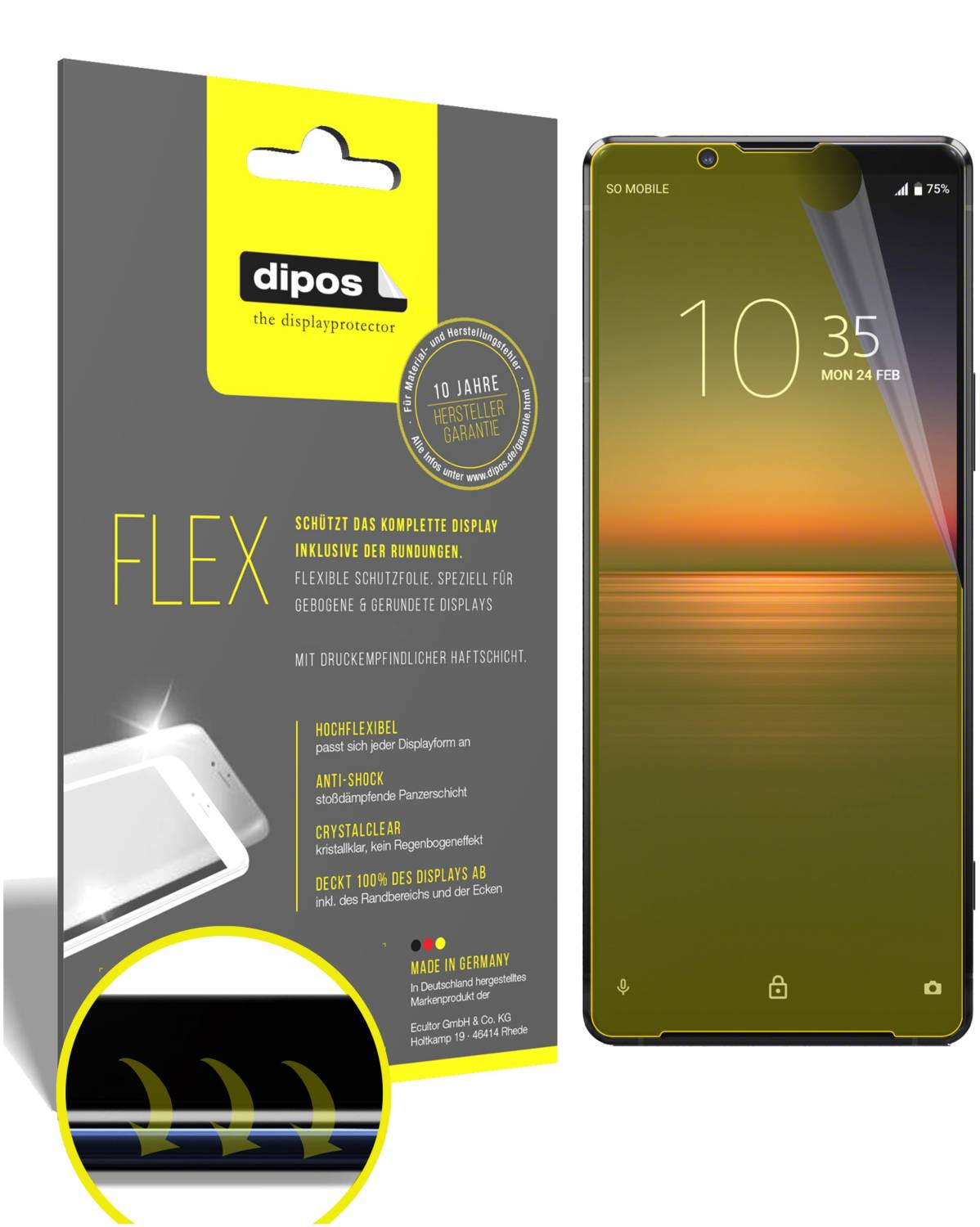 2x Pellicola per Sony Xperia 1 Protettiva Protezione Schermo Claro Display dipos