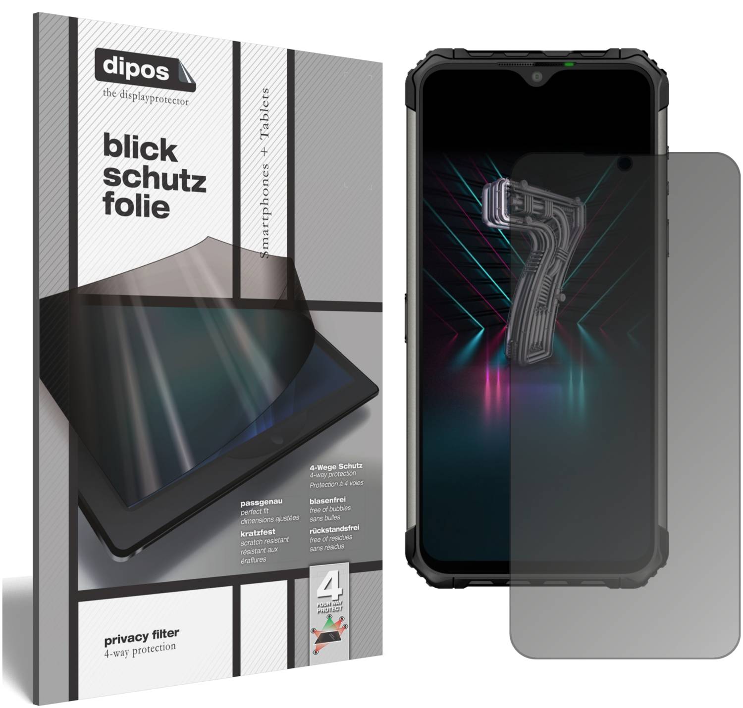 Dipos Pellicola Protettiva Antiriflesso Per Ulefone Armor 7 (2 Pezzi) - Opaca, Made In Germany - 3