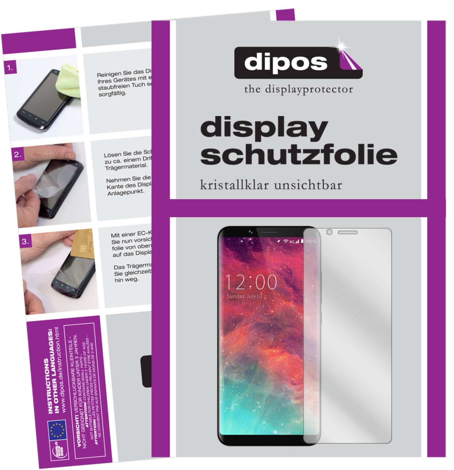 2x Pellicola Protettiva Dipos Crystalclear Per Nokia 2.2, Trasparente, Anti-Graffio, Made In Germany - 2