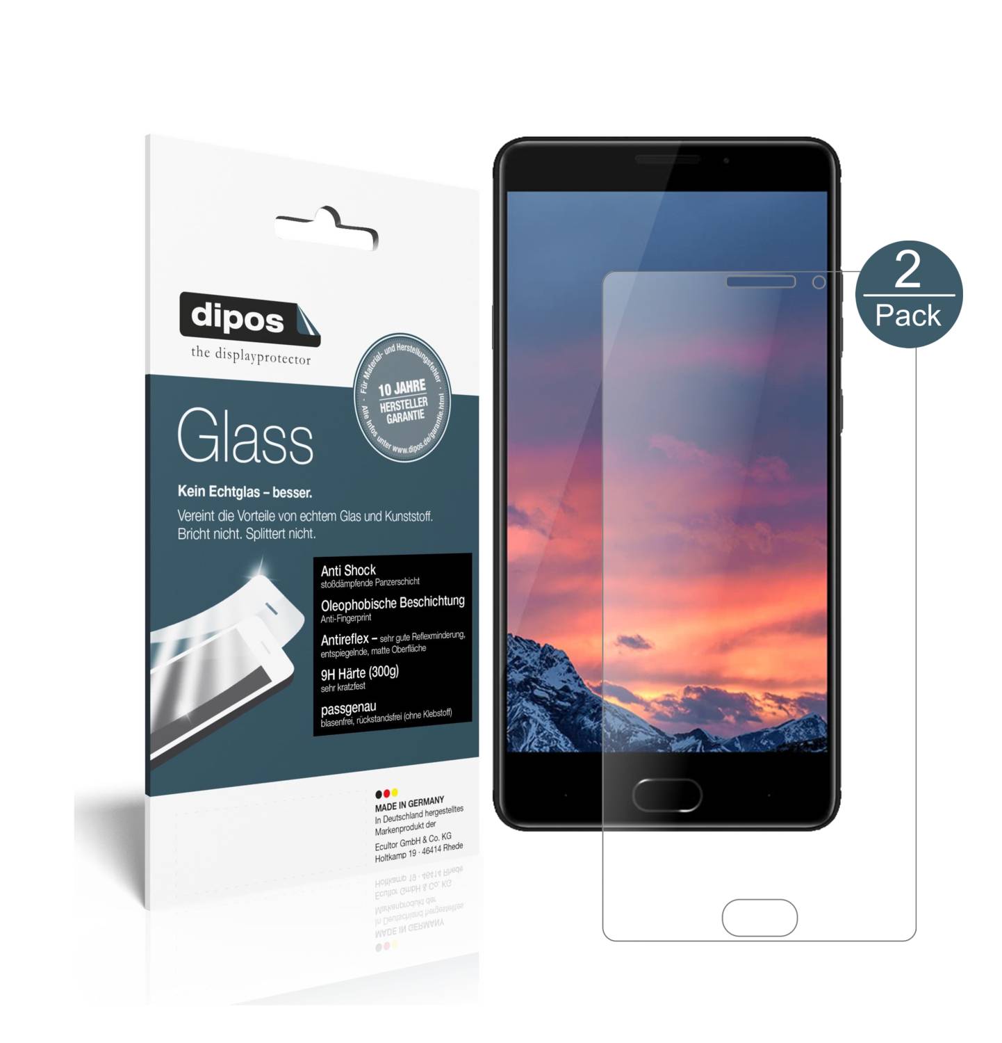 Nandu Pellicola Protettiva ZenGlass Per Nomu S10 PRO – Flessibile, 9H, Anti-impronta, Ultra Sottile 0,25 Mm, Made In Germany
