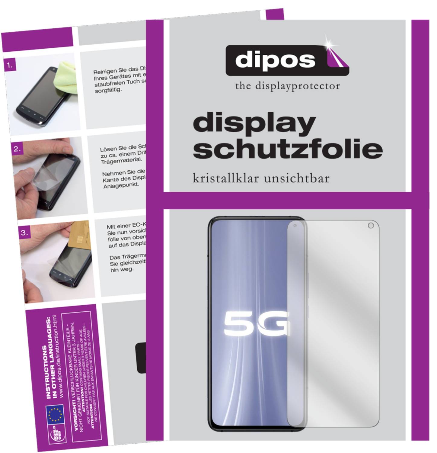 Dipos FLEX 3x Pellicola Protettiva Per Huawei Honor View 10, Copertura Totale Display Curvo, Antiurto, Garanzia 10 Anni