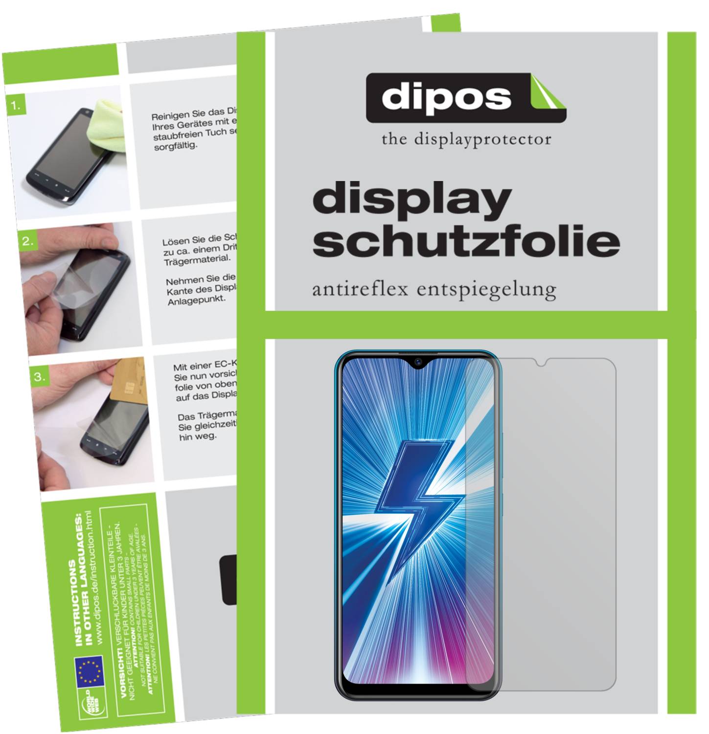 Dipos Pellicola Protettiva Antiriflesso Per Nokia 8.1 – 3x Anteriore + 3x Posteriore, Taglio Laser, Anti-impronta, Made In Germany - 4