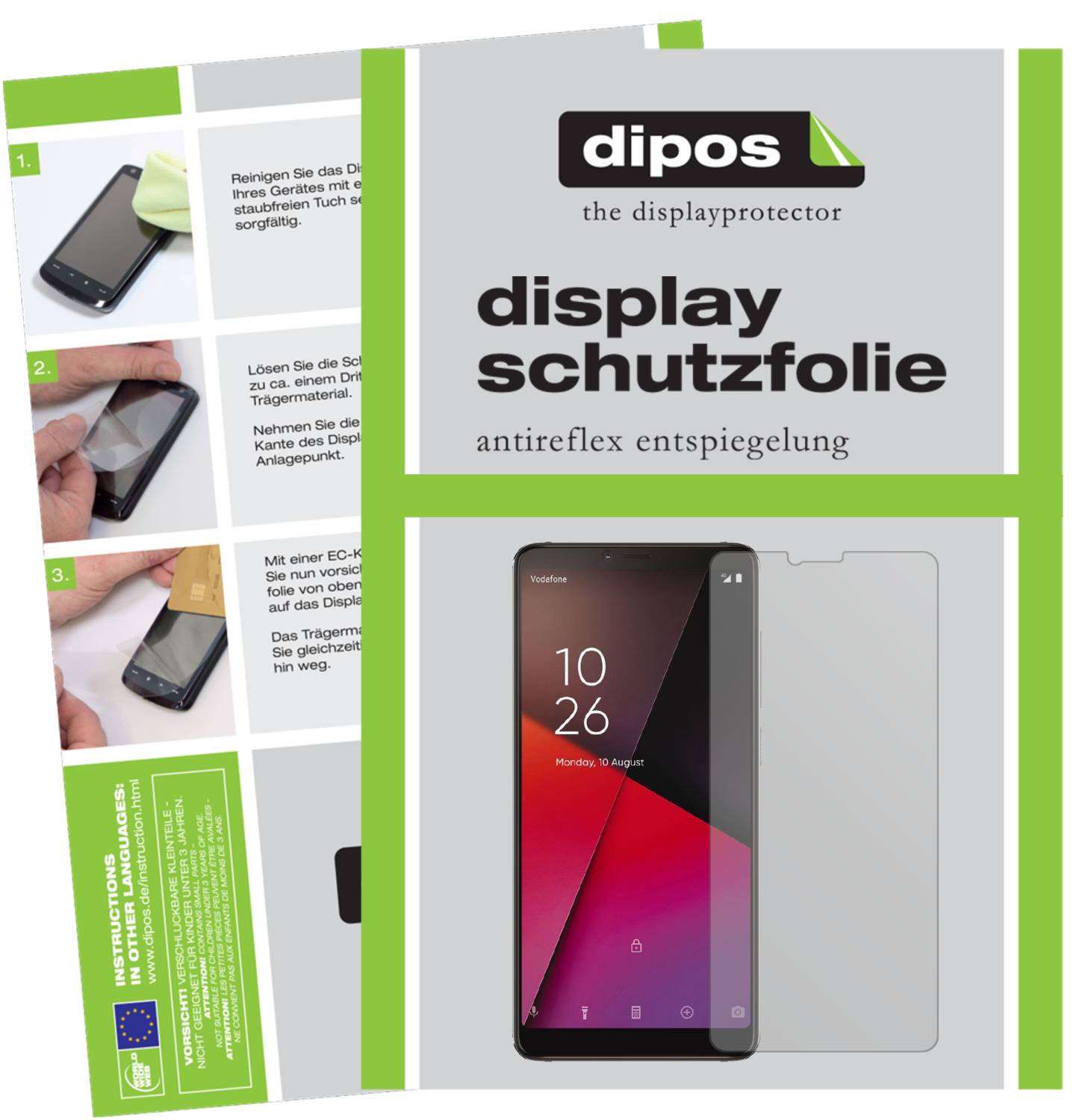 Dipos 2 Pellicole Protettive Antiriflesso Per Vodafone Smart 4G - Made In Germany