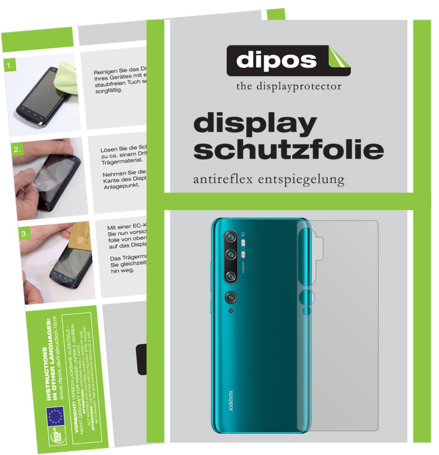 Dipos 6X Pellicola Protettiva Antiriflesso Posteriore Per Xiaomi Redmi Note 9S - Protezione Opaca Anti-Impronte, Taglio Laser Made In Germany, Senza Residui