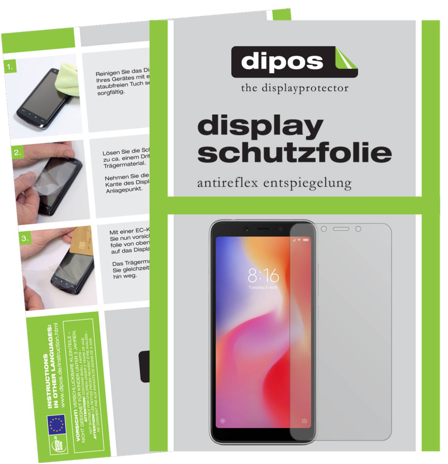 dipos I 6X Pellicola Protettiva Compatibile con Xiaomi Redmi 6A