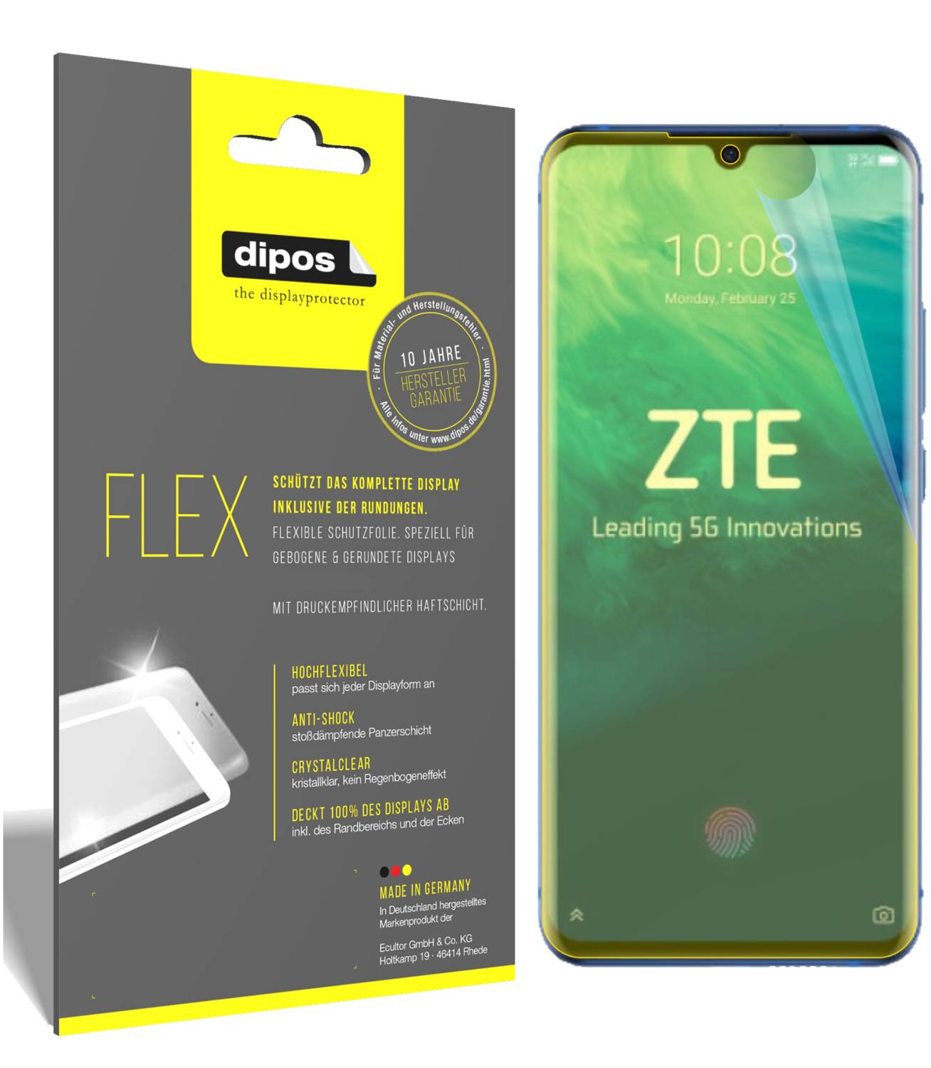 dipos - Pellicola Protettiva Compatibile Con Zte Axon 10s Pro
