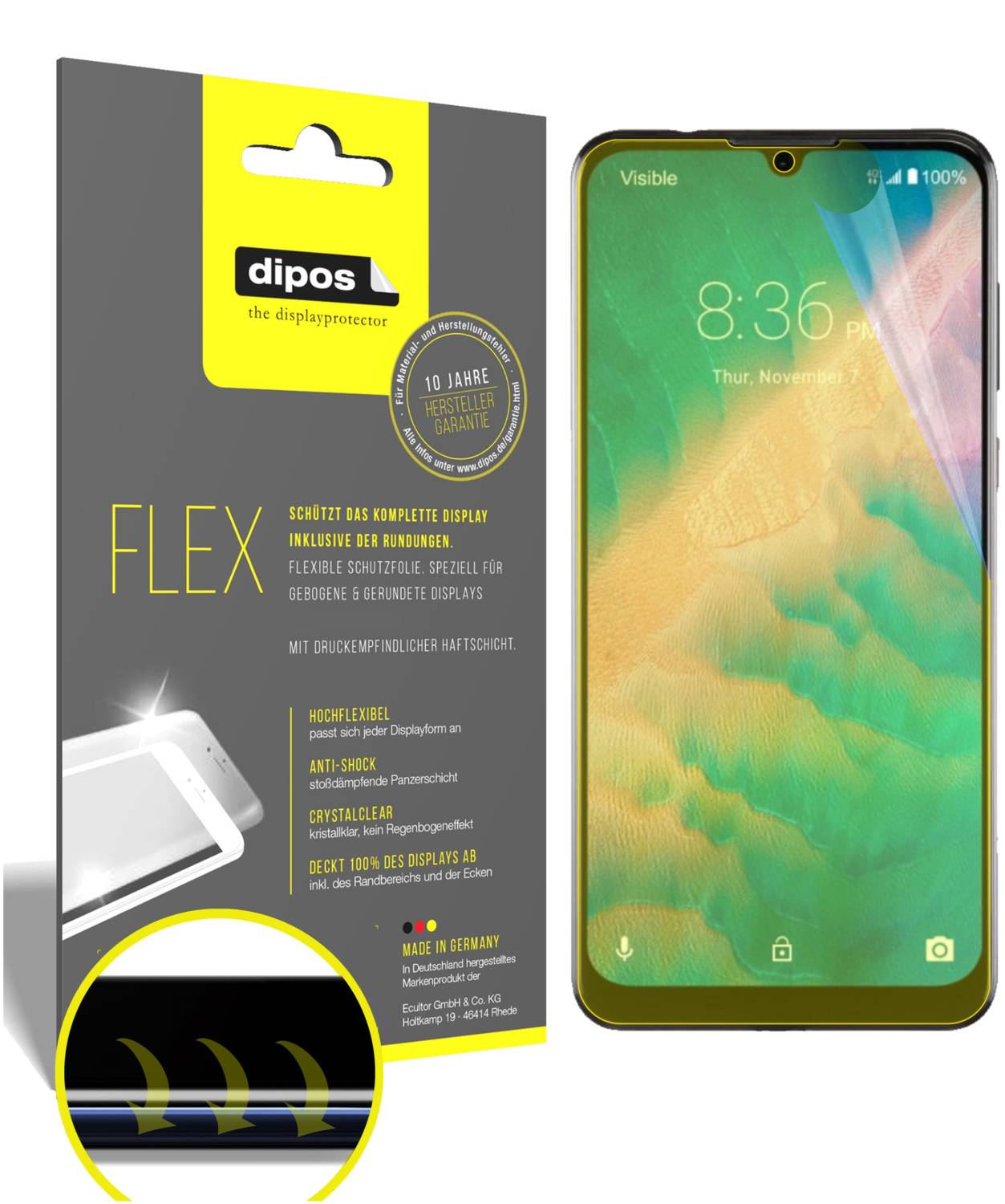 Protezione Smartphone ZTE Custodia Morbida TPU Pelle Vetro Temperato 9H Per ZTE Blade A7 Prime (NON A7P) - Protezione Totale Watch 7 - Foto 12
