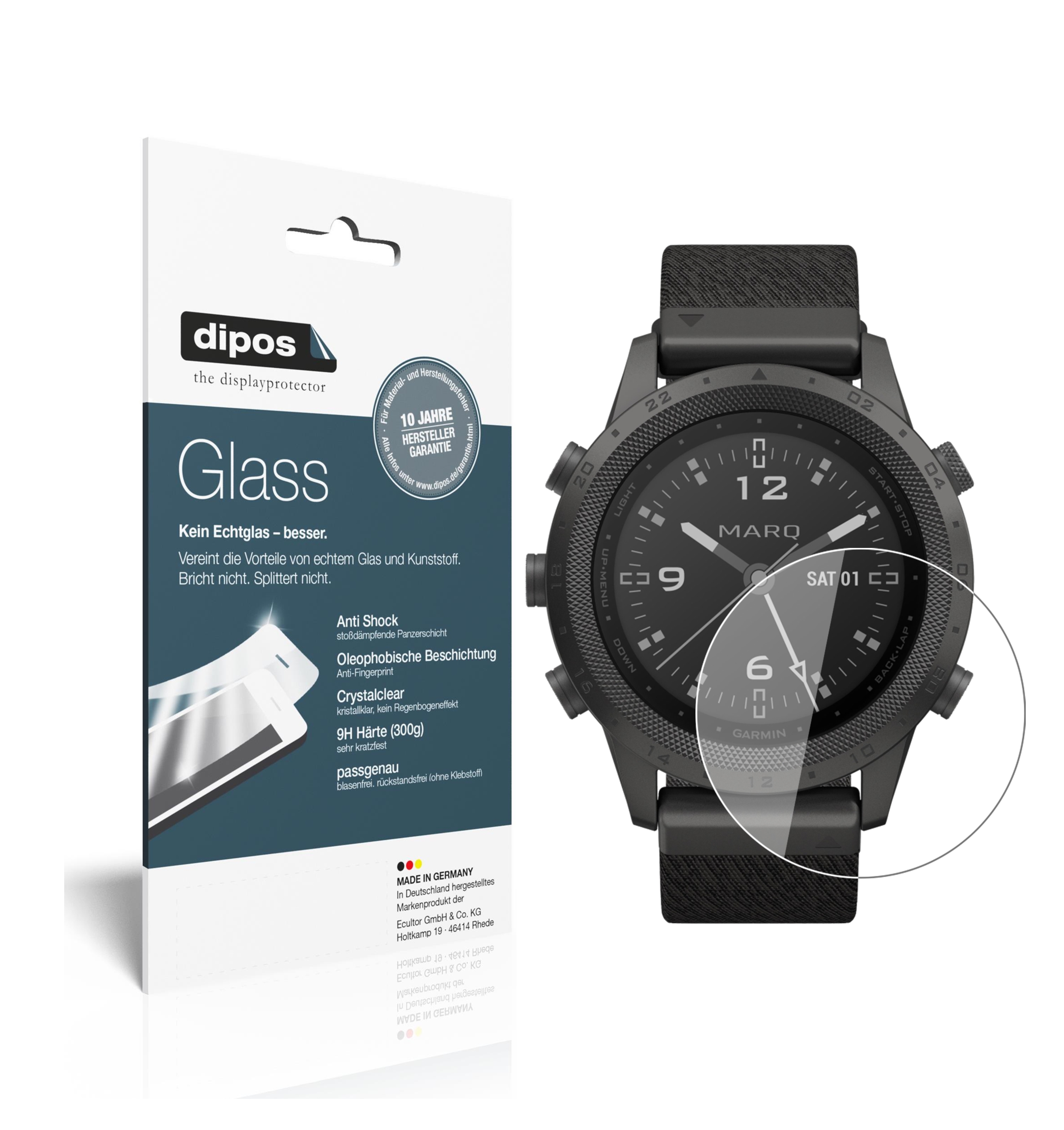 dipos I 2X Pellicola Protettiva Compatibile con Garmin MARQ Athlete