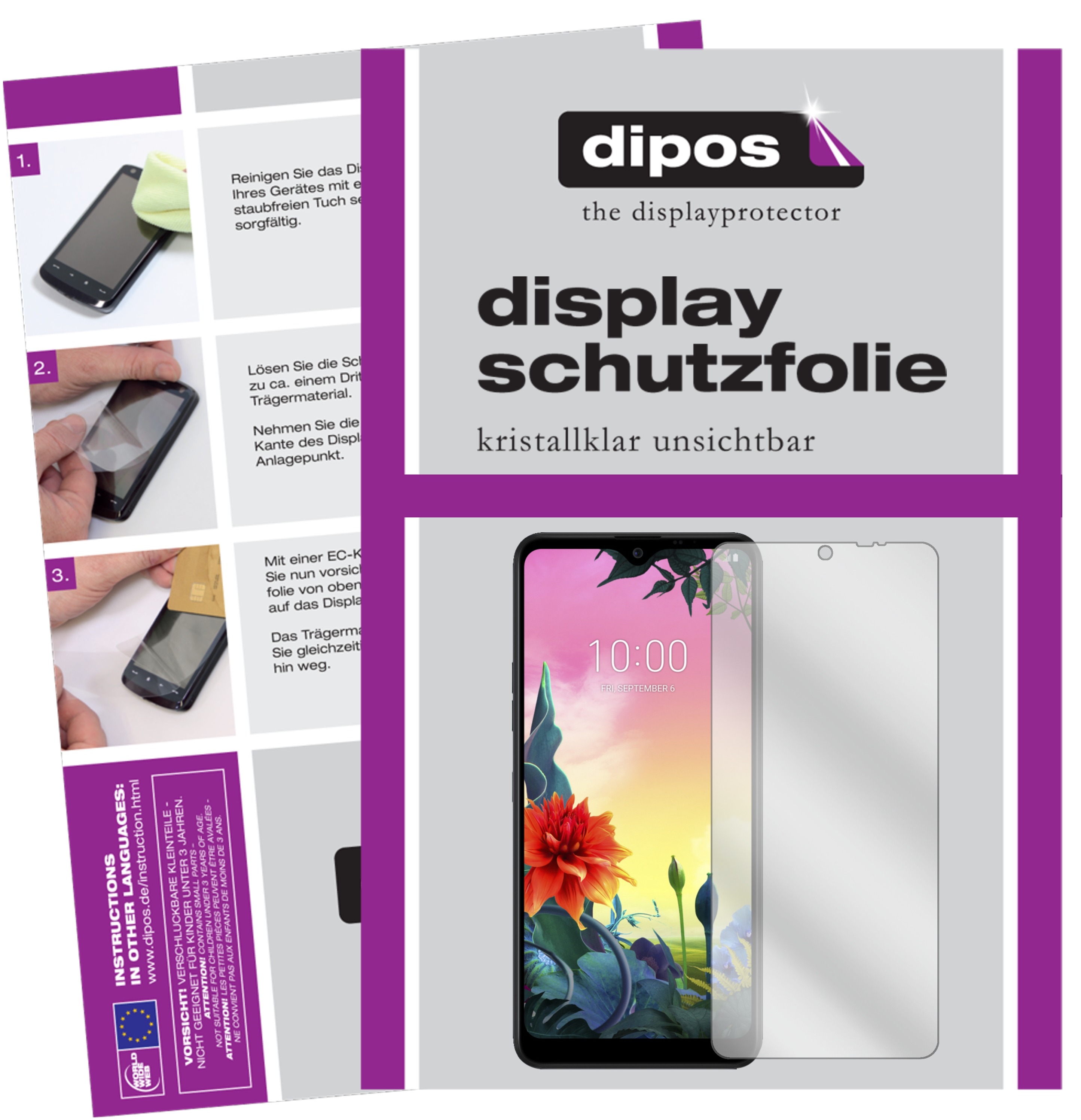 1+1x Pellicola per LG K50S Protettiva Protezione Vetro Flessibile 9H dipos
